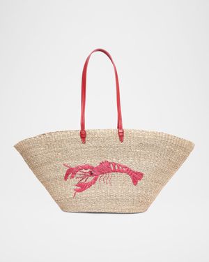The Cape Lobster Straw Tote Bag