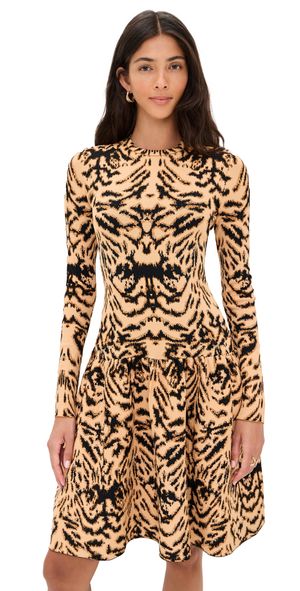 Ulla Johnson Camryn Jacquard Knit Long Sleeve Dress Bengal M