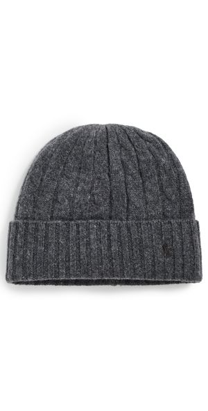 Polo Ralph Lauren Cashmere Cable Beanie Barclay Grey Heather One Size