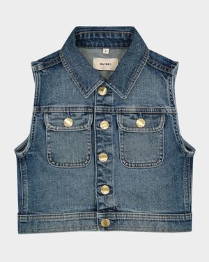 Girl's Manning Denim Vest, Size S-L