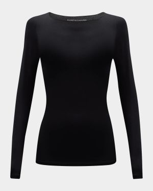 Soft Touch Marrow-Edge Long-Sleeve Top