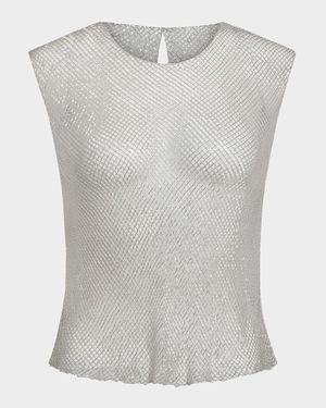 Chloe Woven Mesh Top