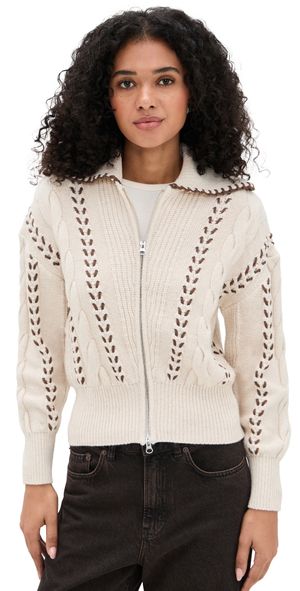RAILS Lune Cardigan Oatmeal Brown Whipstitch S
