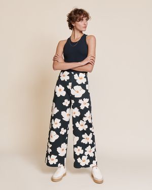 Emoi Emoi - Le pantalon pauline en coton bio imprimé - Taille XL - Bleu