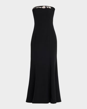 Phillippa Embellished Crepe Strapless Gown