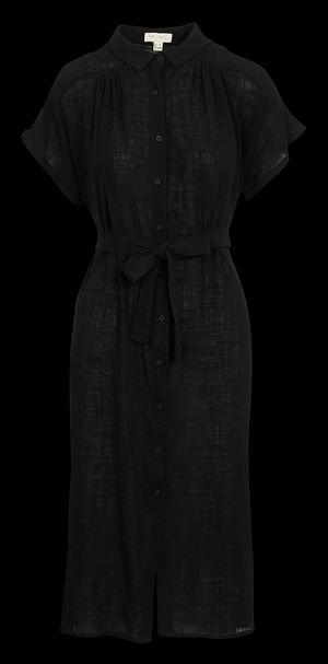 See U Soon - Robe large col classique en coton - Taille 3 - Noir