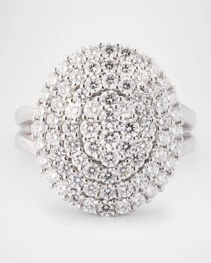 Oval Diamond Ring in 18K White Gold
