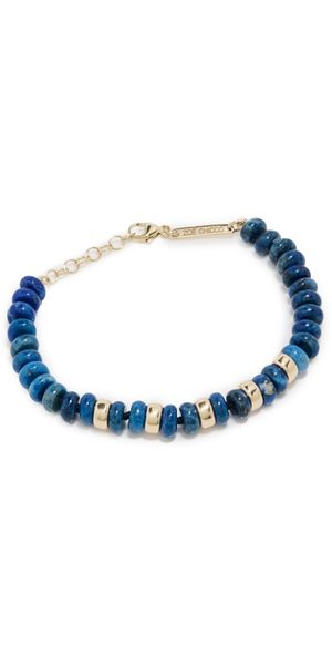 Zoe Chicco 14k Gold and 6mm Lapis Rondelle Beads Bracelet 14k Yellow Gold/Lapis One Size