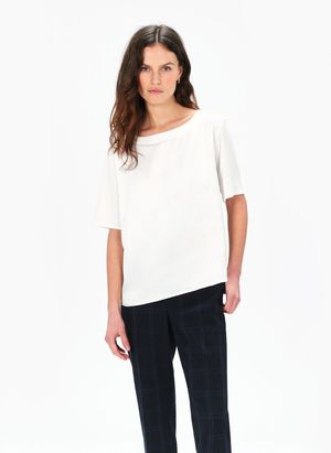 Caroll - Tee-shirt droit fluide à col rond - Taille XL - Beige