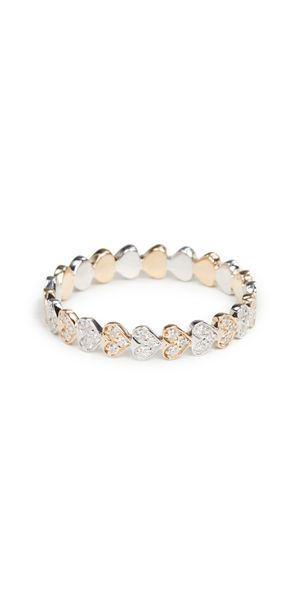 Sydney Evan Tiny Heart Eternity Ring Yellow/Gold 7