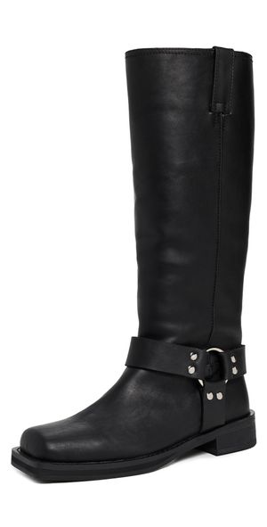 Tony Bianco Biker Boots Black Wax 5