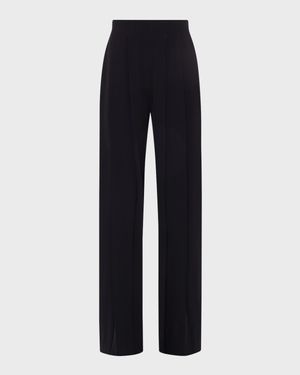 Nova Mid-Rise Wide-Leg Pleated Pants