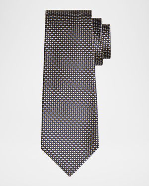 Men's Silk Woven Ovals Seven-Fold Tie