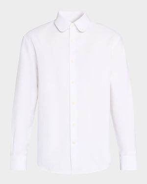 Men's Elia Cotton Round-Collar Sport Shirt