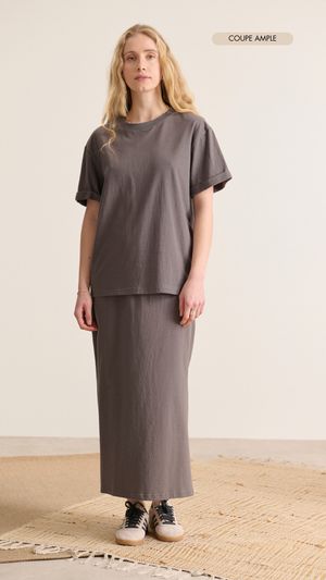 Garance Paris - T-shirt manches courtes uni - Taille XL - Gris