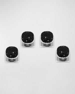 Men's Stainless Steel Crystal Pave Shirt Studs