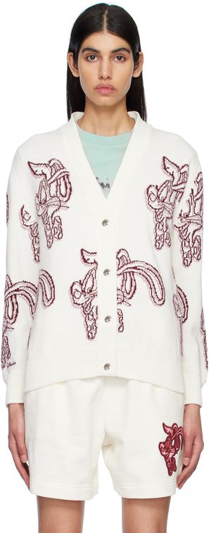 Moncler White Roger Rabbit Cardigan