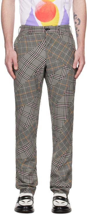 Comme des Garçons Homme Plus Black & White Paneled Trousers