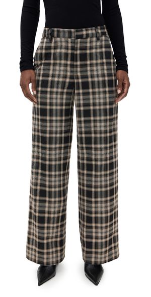 Enza Costa Relaxed Plaid Trousers Plaid 4