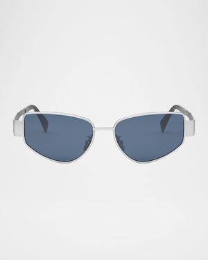 Men's Triomphe Metal Cat-Eye Sunglasses