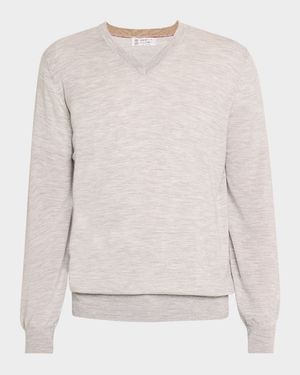 Men's Wool and Cashmere V-Neck Sweater