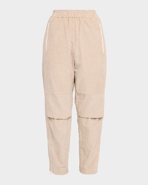 Corduroy Tapered-Leg Pull-On Pants