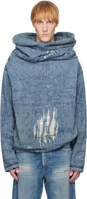 Diesel Blue D-Umbrix-Fsg Denim Turtleneck