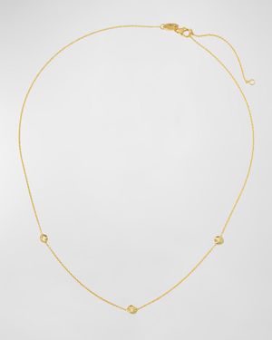 18k White & Yellow Gold 3-Diamond Necklace