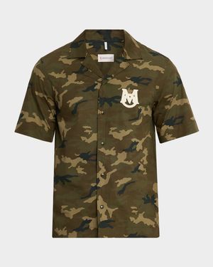 Men's Monogram Camouflage Poplin Camp Shirt