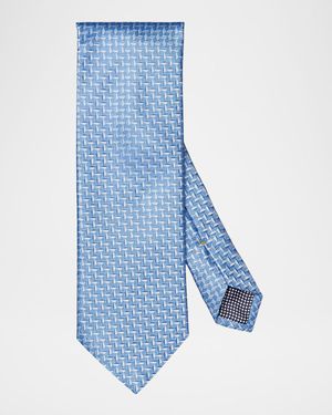 Men's Geometric Woven Silk Tie