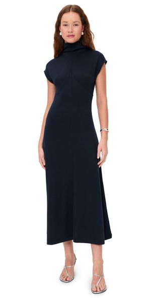 Proenza Schouler White Label Brea Dress in Brushed Rib Navy S