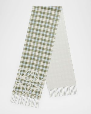 Check Anagram Silk-Cashmere Scarf
