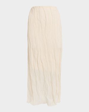 James Crinkled Cotton Midi Skirt