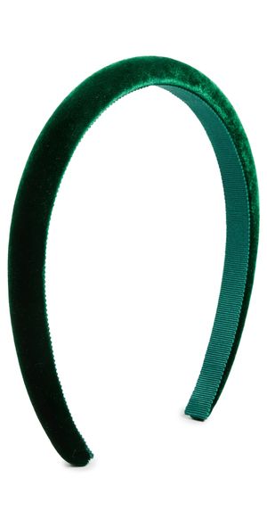 Jennifer Behr Tiana Headband In Velvet Emerald One Size