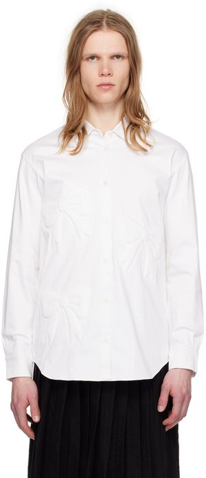 Ashley Williams White 3D Bow Shirt