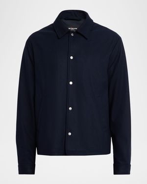 Men's Cashmere and Polyester Snap-Front Blouson
