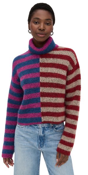 MOTHER The Half Hickey Alpaca Sweater Split Personality XL