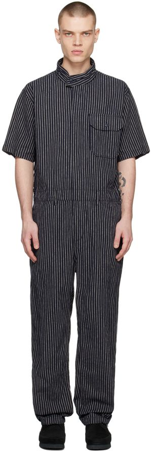 Engineered Garments Navy & Gray Racing Jumpsuit