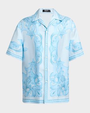 Men's Silk Barocco Short-Sleeve Shirt
