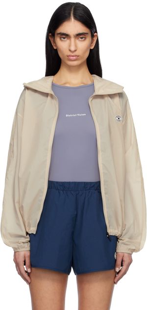 District Vision Beige Cropped Ultralight Wind Sport Jacket