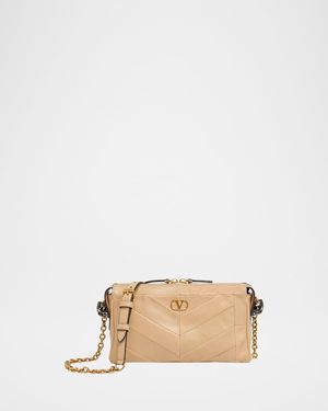 Small Chevron Patchwork Leather Shoulder Bag