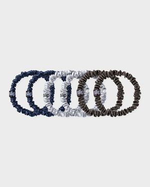 Pure Silk Skinny Scrunchies, 6-Pack