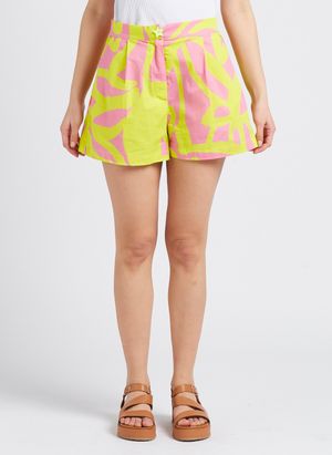 Dr Bloom - Short large imprimé en coton - Taille M/L - Jaune