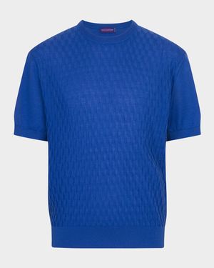 Men's Cashmere Short-Sleeve Crewneck Sweater