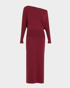 Janese One-Shoulder Wool-Blend Midi Dress