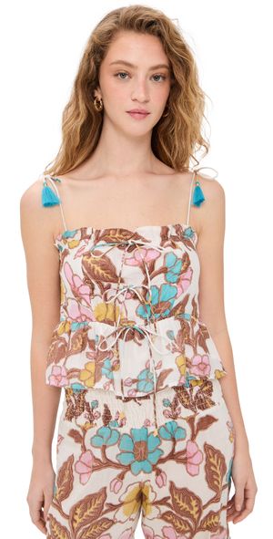 Bell Libra Top Turq Yellow Floral M