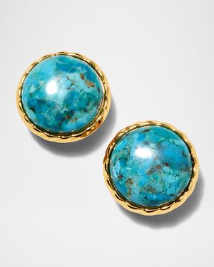 Turquoise Bezel Clip Back Earrings
