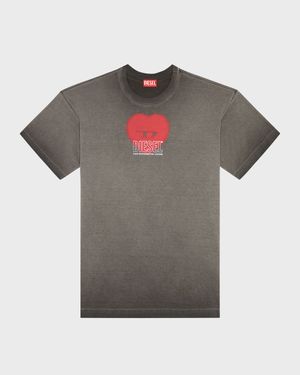 Unisex T-BUXT-N4 Flocked Logo T-Shirt