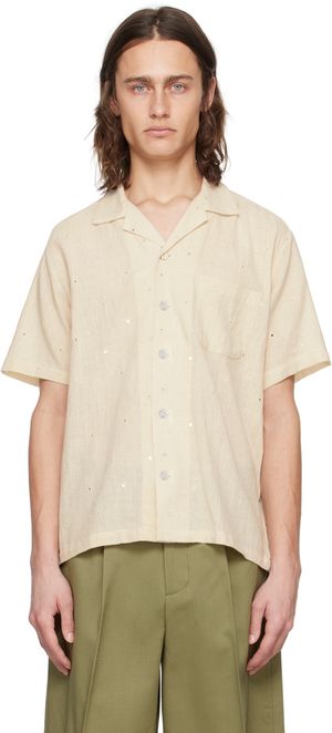 Kartik Research Chemise blanc cassé à paillettes