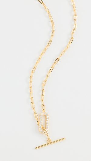 SHASHI Jade Pave Necklace Gold One Size